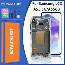 Super AMOLED Für Samsung A55 A556B A556E A5560 A556V LCD Display Touchscreen Digitizer Für Samsung A55 5G Display Rahmen