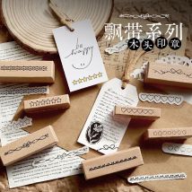 New Ribbon Frame Series Wooden Notebook Seal New Handmade DIY Multifunctional Decorative Stamp