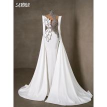 Weißes High Neck Brautkleid Luxus Perlen Kristall Braut Robe Anmutige Maßgeschneiderte bodenlange Brautkleider Vestidos De Novia