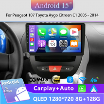 For Peugeot 107 For Toyota Aygo Citroen C1 2005-2014 Android Car Multimedia Video Player Navigation GPS 4G Carplay 2 Din Stereo