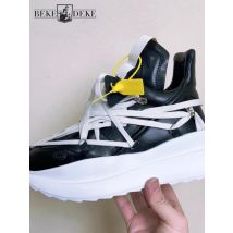 Mens Fashion Frühjahr Neue Casual Lace Up Echtes Leder Außerhalb Walking Casual Schuhe Atmungsaktive Herren Rutschfeste Plattform Turnschuhe