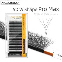 NAGARAKU 5D W-Form, großes Bündel, Wimpernverlängerung, Mega-Volumen, vorgefertigte Fächerwimpern, superweiche, volle, dichte Wimpern
