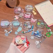 Star Fish Flower Hülle für Samsung Galaxy Buds 2 Pro Live FE Kopfhörerhüllen für Buds 3 Pro Weiche transparente Abdeckung mit Anhänger