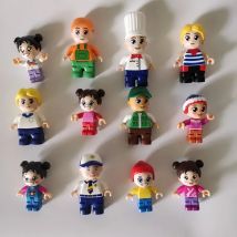 Familien arbeiter Postbote Kocher Student Flugzeug Kapitän Mädchen Action figuren Baustein Kind Spielzeug Figuren kompatibel mit Duplo