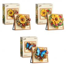 2176 2177 2178 Erwachsene Bausteine Spielzeug DIY Kamera Ziegel Blumen Foto Rahmen Desktop Dekoration Puzzle Frauen Geschenk Wohnkultur