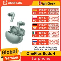 Globalna wersja OnePlus Buds 4 Prawdziwie bezprzewodowe słuchawki douszne do 55 dB Redukcja szumów ANC Podwójne przetworniki z podwójnym przetwornikiem cyfrowo-analogowym Bluetooth 5.4 Wodoodporność