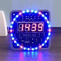 DIY elektronisches Uhren-Set, LED-Digitalzeitanzeige mit Lichtsteuerung, Rotationstemperatur-Werkzeugset für Lötübungen