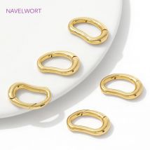 18K vergoldeter D-Ring-Federverschluss für die Armbandherstellung, Messing-Schnallenverschluss-Karabiner, Schlösser für Schmuck, Zubehör für Schmuck