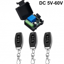 QIACHIP 433 MHz Interruttore di telecomando senza fili Contatti asciutti Modulo relè RF DC 5 V 12 V 24 V 48 V 60 V Telecomandi Cancello Luce porta