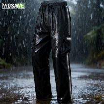 WOSAWE Regenfeste Motorradhose, reflektierend, wasserdicht, atmungsaktiv, Angelhose, tragbar, winddicht, Outdoor-Wanderhose