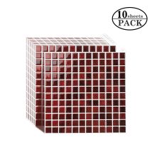 10 Uds. De azulejos de pared de mosaico 3D, papel tapiz resistente al calor, calcomanías de azulejos para pelar y pegar, pegatinas de pared impermeables para decoración del hogar