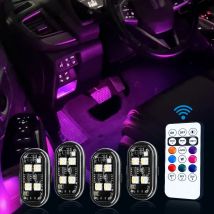 4/8 szt. Bezprzewodowe, ładowalne lampki LED stroboskopowe dekoracyjne, 8-kolorowe, wodoodporne, antykolizyjne lampki ostrzegawcze LED do samochodu z USB