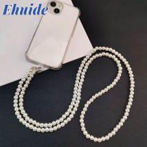 Telefon-Lanyard, lange Umhängetasche, Halskette, Kette, handbesticktes Kunststoff-Perlenband, Anti-Verlust-Sling, universelle Clip-Tasche für Handyhülle