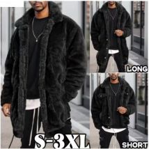 Herbst Winter männer Mid-länge Stil Plüsch Jacke Mode Lässig Flauschigen Warme Mantel Männlich Solide Tops Lose Thermische jacke Oberbekleidung