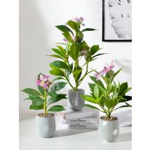 Piante Azaleas artificiali da 21-40 cm Albero di gomma finto Foglie di palma tropicale Finto Ficus con fiori Piante verdi in plastica per la casa