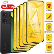 5 Pezzi Pellicola Protettiva 9D per Xiaomi Redmi Note 14 13 Pro 5G 12 11 10 9 8 9S 10S 11S 12S 14S 15C 14C 9A 9C 9T 10A 10C 11A 12C 13C