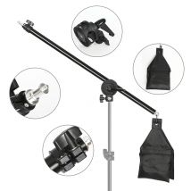 Supporto per treppiede leggero da 2 m per studio fotografico con braccio a sbalzo da 135 cm e sacchi di sabbia vuoti per la fotografia che supportano l'illuminazione Softbox