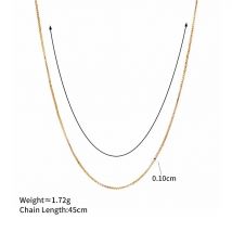 XP Jewelry --( 45 cm x 1 mm) 18 k Gold Plated Box Chain Necklaces for Men Women Fashion Jewelry Eco-Friendly