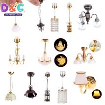 1:12/1:6 Scale Dollhouse Accessories Miniature LED Wall Sconce Lamp, Dollhouse Table Lamp, Battery Operated With ON/OFF Switch
