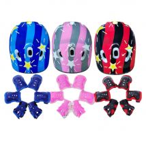 Kids Rollerblading Protective Gear Set Safety Helmet Wrist Elbow Knee Pads for Child Cycling Skating Skiing Skateboard Scooter
