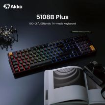 Akko 5108B Plus Schwarz und Gold ISO-UK/DE/Nordic Mechanische Gaming-Tastatur Hot Swap RGB USB Typ-C/2,4 GHz/Bluetooth 5.0 Wireless