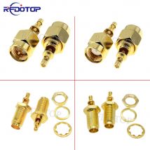 10 Pz/lotto SMA Spina Maschio/Femmina Jack Paratia A Saldare per RF0.81/RF1.13 Cavo Dritto Connettore RF Placcato Oro 50 Ohm