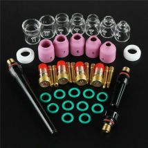 WIG-Schweißbrenner, Stubby-Gaslinse, hitzebeständiges Glasbecher-Set für WP-17/18/26 2,4 mm 3/32 Zoll O-Ringe, halbautomatisch