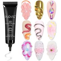 15ML Klar 3D Kein Wischen Skulptur Gel Nagellack 3D Modellierung Chrom Nail art Strass Kleber Soak Off UV semi-permanent Lack