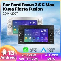 Android 13 Autoradio für Ford Focus 2 S-Max C-Max Kuga Fiesta Fusion Mondeo 4 Navigation GPS Multimedia Video Spieler Carplay BT