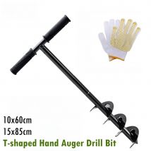 2 Größen Hand pfosten loch gräber Erd gartens ch necken bohrer mit Handschuhen Spiralbohrer Pflanz bohrer zum Pflanzen von Bäumen, Sämlingen, Graben