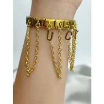 New A-Z 26 Letters Gold Women Fashion Chain Italian Charm Link Fit 9mm Bracelet Stainless Steel Making DIY Jewelry