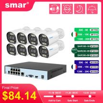 Smar 8CH 4MP POE NVR Kit sistema di telecamere di sicurezza H.265 CCTV Rilevazione di movimento Smart Face Detection Visione notturna a colori XMEYEpro APP