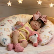 13-Zoll-lebensechte wiedergeborene Babypuppe aus Silikon Pascale Girl Realistischer offener Mund Soft Touch verwurzeltes Haar Neugeborenes Geschenk zum Geburtstag