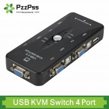 Pzzpss 4 port kvm switch usb 2,0 vga splitter drucker maus tastatur pen drive share switcher 1920*1440 vga switch box adapter