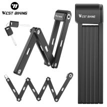 WEST BIKING Lucchetto per bicicletta pieghevole Sicurezza antifurto Lucchetto per ciclismo MTB Accessori per biciclette da strada Scooter Lucchetto per catena per bici elettrica