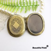 1pcs Fit 30x40mm Oval Photo Loclet Box Setting Brush Bronze Color Plated Cameo Base Blank Tray Diamond