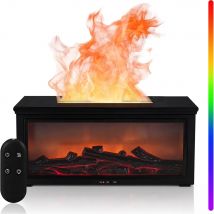 Dyfuzor olejków eterycznych, dyfuzor olejków z efektem płomienia kominka - aromaterapia, nawilżacz powietrza, ulepszony, 7 kolorów płomienia, cichy, 280 ml