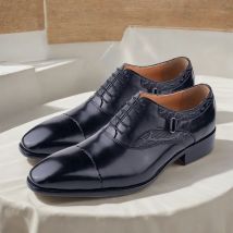Herren-Oxford-Schuhe aus echtem Leder, hochwertiges italienisches Design für Business, Schnürung, formelles Büro, Freizeitkleid, Hochzeiten, spitz