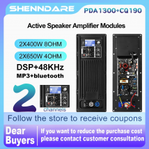 ShennDare PDA1300+CQ190 Professionelles DSP-Lautsprecher-Leistungsverstärkermodul 2 x 400 W 8 OHM DJ-Subwoofer-Platine 4 x 650 W 4 OHM Lautsprecher-Vorverstärker Studio-Bühnenausrüstung Unterstützt