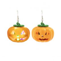 Halloween Plastic Pumpkin Multicolour Luminescence Earrings Jewelry For Women Fashion Vintage Funny Cute Party Gift Wholesale
