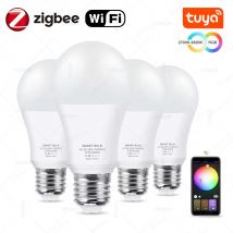 Tuya Wifi Lampadine Intelligenti RGB WW CW 15W 18W E27 Zigbee Ha Condotto La Lampadina Casa Intelligente Tuya Zigbee Lampada Alexa Lampada Intelligente Per Google Casa