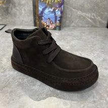 Mode Herren Casual Baumwolle Schuhe Bequeme Plattform Stiefeletten Winter Wildleder Leder Board Schuhe mit Pelz Mann Zu Fuß Turnschuhe