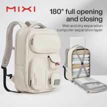 Mixi Outdoor-Rucksack für Damen, Reisetasche, 45,7 cm, Herren-Rucksack, wasserdicht, Laptop, Weiß, Schwarz, Blau