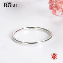 100% Sterling Silber glänzend schlanke Linie Ring stapelbar zierlich für Frauen Gold Farbe minimalist ische Persönlichkeit feinen Schmuck Geschenke