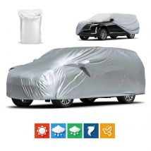 Coperture per auto complete universali SUV/berlina per esterni impermeabili sole pioggia neve resistente alla polvere protezione UV per auto argento copertura per auto M-XX