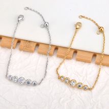 Lokaer Luxus Zirkonia Bling Kette Armband Armreif Edelstahl Hohe Qualität Trendy Wasserdicht Schmuck für Frauen B25005