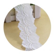 5yards 4cm Width 100% Cotton Embroid Lace Sewing Ribbon Guipure Trim African Lace Fabric Knitting DIY Garment Accessories#3169