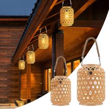 Lanterne solari in rattan Lampadine solari sospese per esterni Decorazioni country impermeabili Lampada da tavolo solare Decorazione per giardino