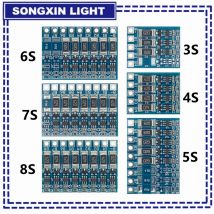 3S 4S 5S 6S 7S 8S 21V 4.2v Li-ion Balancer 18650 Balncing Carica completa Funzione di bilanciamento della batteria Scheda di protezione