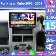 Android 15 Wireless Carplay For Nissan Cube 2002 - 2008 GPS 4G BT Multimedia Player Navi Head Unit Stereo 360 Camera 2K QLED DSP